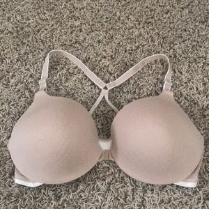 Nude racerback front closure bra